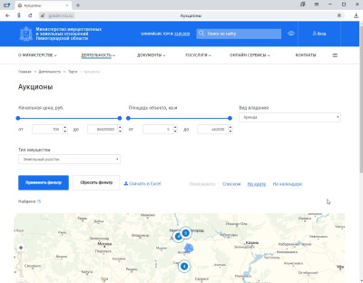 Развиваем и сопровождаем портал министерства имущественных и земельных отношений Нижегородской области